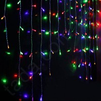 Гирлянда Бахрома 120 LED 8 мм на ЧП Разноцветная