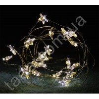 Гирлянда Звездочка 20LED на Батарейках Тепло-белая на проволоке