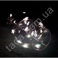 Гирлянда Звездочка 20LED на Батарейках Тепло-белая на проволоке