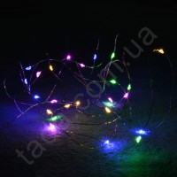Гирлянда Роса 30LED на Батарейках Разноцветная на проволоке