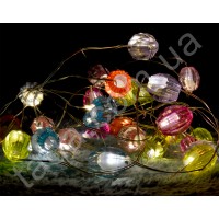 Гирлянда Бусинка 30LED на Батарейках Разноцветная на проволоке