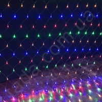 Гирлянда Сетка Ягодка 120 LED 8 мм 1,5м/1,5м на ЧП Разноцветная