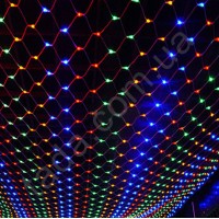 Гирлянда Сетка Ягодка 120 LED 8 мм 1,5м/1,5м на ЧП Разноцветная