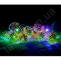 Гирлянда 20 LED металлические шарики Разноцветные