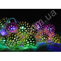 Гирлянда 20 LED металлические шарики Разноцветные