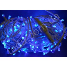 Гирлянда Уличная Нить 100 LED 5 мм на БП Синяя