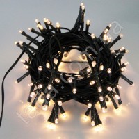 Гирлянда Уличная Нить 100 LED 8 мм на ЧП Тепло-Белая