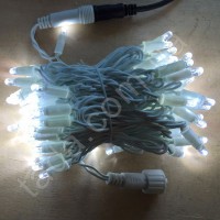 Гирлянда Уличная Нить 100 LED 8 мм на БП Белая